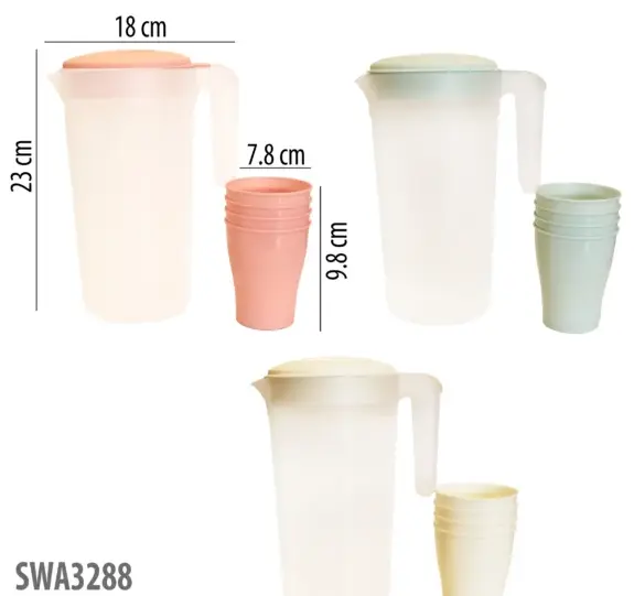 Jarra 2LT con vasos SWA3288