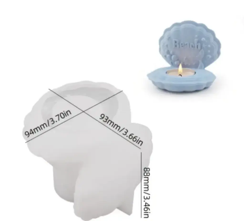 Molde soporte de vela de burbuja de  concha